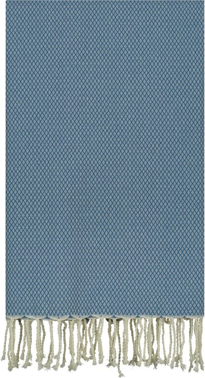 Lantara Plaid Katoen Ottoman - Petrol Blauw - 190x300cm