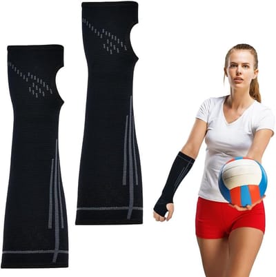 Dailygoods- Elleboogbeschermers - Comfortabele pasvorm - Compressie Mouwen - Ondersteuning - Ademend - Duurzaam - Vermindert spiervermoeidheid - Armwarmers