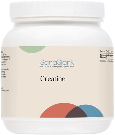 SanaSlank Creatine Monohydraat 500g - Zuivere Creatine Poeder - Kracht Prestaties Sport
