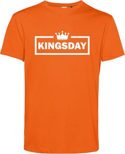 T-shirt Kingsday Blok | Koningsdag kleding | oranje shirt | Oranje | maat XS