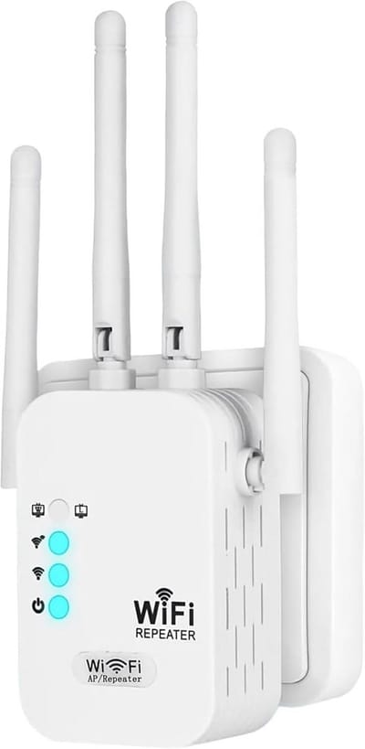 Wifi Repeater 1200 Mbps Dual-Band (2.4 & 5 GHz) - Wifi Versterker met Gigabit Ethernet Poort