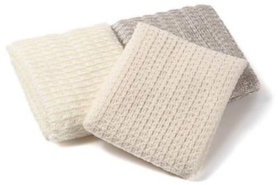 Plantaardige exfoliërende washandjes set – 3 stuks (katoen, linnen, zijde) voor een zachte huid