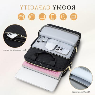 Laptop Sleeve Beschermhoes voor 14 inch en 13 inch Laptops, iPad Pro en MacBook Air - Zwart, Waterdicht en Schokbestendig