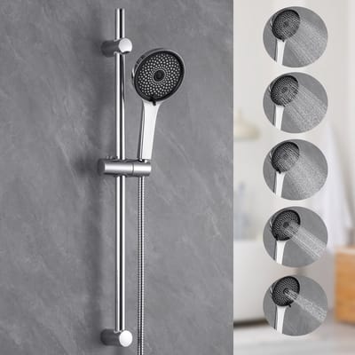 Auralum max Doucheset - 71 cm Glijstang - Handdouche ø 12 cm - 5 straalstanden - Chroom