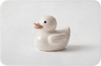 WC mat 60x40 cm - Antislip - Badeend - Minimalistisch - Wit - Toiletmat - Vloermat - Douchemat - Toilet tapijt - Toiletmatten