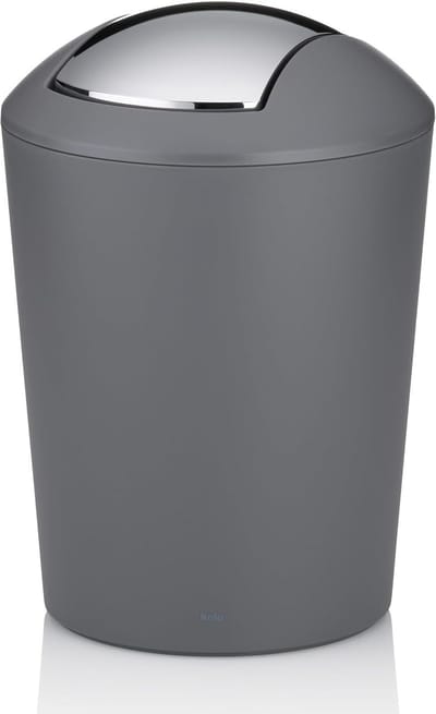 Kleine Vuilnisbak met Swing-deksel 1,7 Liter - Kunststof Prullenbak Grijs