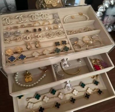 Borvat® Sieradendoos Transparant - Sieraden Organizer - 3 Lagen - Opbergbox voor Ringen en Kettingen
