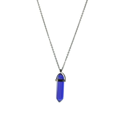 Behave - Minimalistische Ketting met Blauwe Glassteen