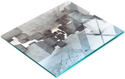 Decoratieve snij- en serveerplank voor glas, kubisch beton, 60x52 cm