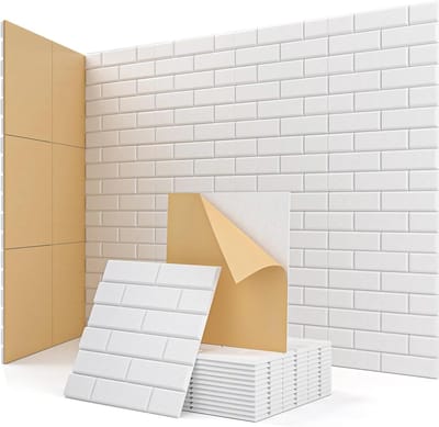 Akoestische panelen baksteenvorm 12 stuks geluiddichte wanddecoratie akoestische behandeling prikbord gaming decoratie (30x30x0,9cm)