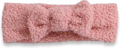 Haar in Stijl® Teddy Haarband Roze - Brede en zachte baby haarband met een strik