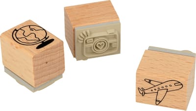 Stempels reis - 2,5x2 cm - hout - Artemio