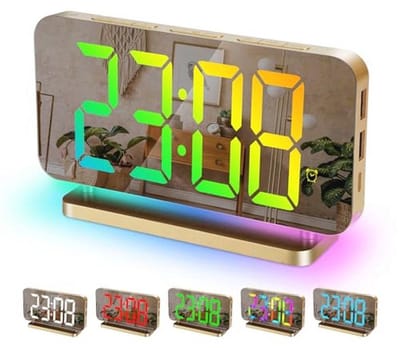 Digitale Alarmklok met 7,4" Display en RGB Nachtlamp 10 Modus