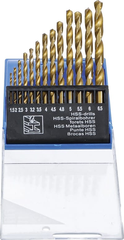 BGS - Boorset - Metaal - HSS Drill Set | 1.5mm - 6.5mm | titanium coated | 13 stuks - BGS813