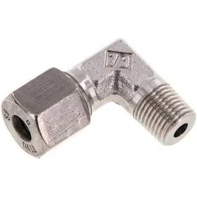 R 1/4'' Buitendraad x 8S RVS L-Fitting 90graden 630 Bar DIN 2353 - FL2E-MC-ST-014R-08-S