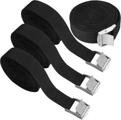 4 Pcs Ratchet Lashing Straps - Verstelbare Heavy Duty Lashing Straps - Bevestigingsriemen voor Fietsendragers, Motoren, Vrachtwagens, Trailers, Bagage, Autodaken - 5m