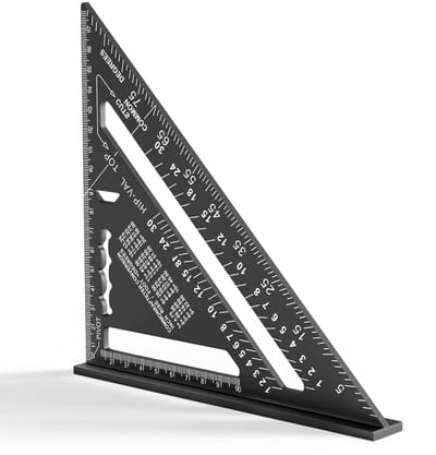 EXCITAT Aluminium liniaal - 7 inch - Multifunctioneel - Zeer nauwkeurig meetinstrument - Fijne winkelhaak voor houtbewerking - Geschikt voor timmerlieden, dakdekkers, ingenieurs en doe-het-zelvers