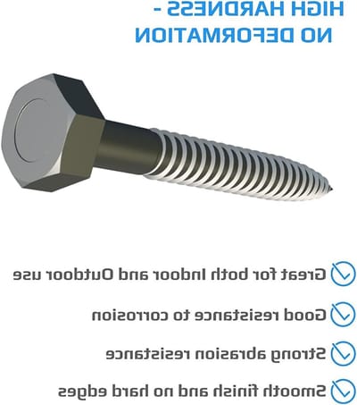 Zeshoekige Schroeven - Houtschroeven Machinebouten - Meubels Monteren - A2 Roestvrij Staal - M6x60 - Zilver