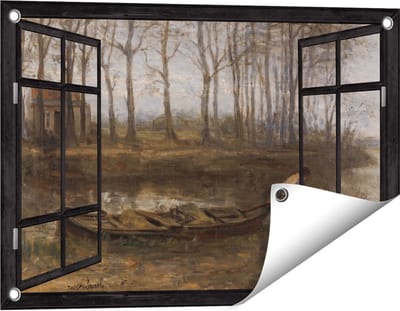 Gards Tuinposter Doorkijk De Zandschipper - Jozef Israëls - 60x40 cm - Tuindoek - Tuindecoratie - Wanddecoratie buiten - Tuinschilderij