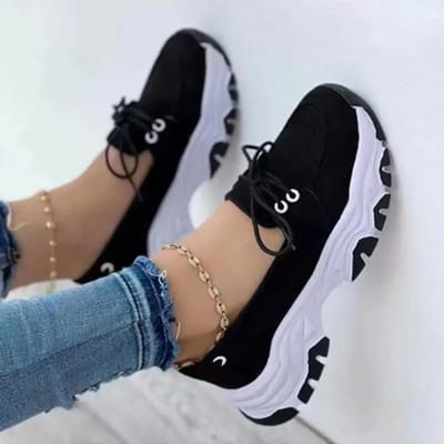 Grote Maat 43 Dames Platform Casual Ademende Sneakers Designer Vrouwelijk Nieuwe Tennis Gevulkaniseerde Schoenen Schoenen Zapatillas De Mujer 35 black