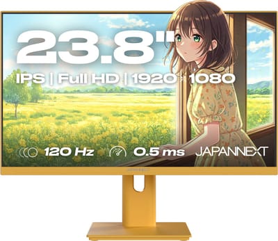 JAPANNEXT Gaming Monitor 23.8" IPS Full HD (1920x1080) 120Hz 0.5ms Pastel Geel | JN-IPS238G120F-HSP-YE