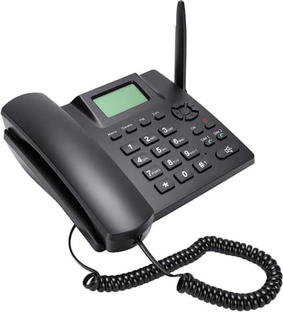 Draadloze Vaste Telefoon - Desktop GSM - Thuisgebruik Kantoor - Dubbele SIM Kaart - 500 Contacten - Zwart