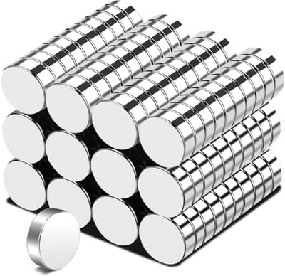 Set van 120 sterke neodymium magneten van 6 x 2 mm voor koelkast, whiteboard en knutselen, ideaal voor foto's en mededelingen