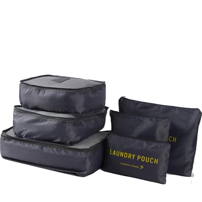 6 stuks Pakkubussen Bagagezakken Organizer Duurzaam Reizen Reisbagage Pakorganizers Set met grijs