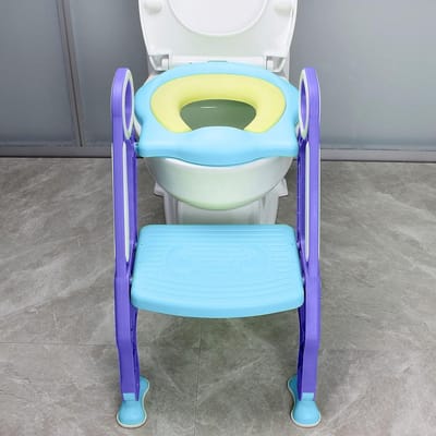 Toilettrainer voor Kinderen - Opvouwbare Pottrainer met Verstelbare Hoogte en PU Kussens - Veilig en Comfortabel