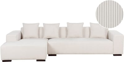 LUNGO - Hoekbank - Gebroken wit - Rechterzijde - 285 cm - Corduroy