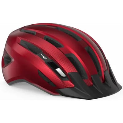 MET Downtown Fietshelm Mannen & Vrouwen – Fietshelm Racefiets Volwassenen – E-Bike – Trekking – Maat M/L (58-61cm) – Red Glossy (Rood)