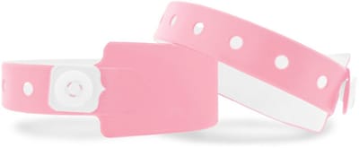 CombiCraft blanco vinyl polsbandjes baby roze 250 x 26 mm - 100 stuks
