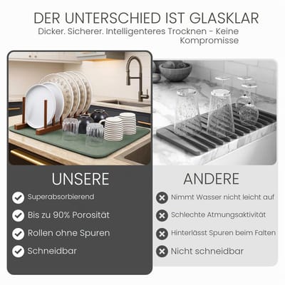 XXL Afwasmat 24 x 17 (grootste MAT) microvezel afwasmat, super absorberend door (groen)