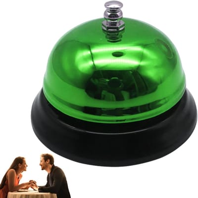 Tafelbel - Dienblad bel - Klantenservice verbeteren - Volledig metalen structuur - 85 mm - Groen