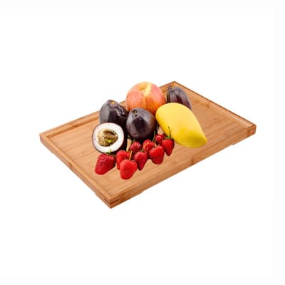 Dienblad, Plein Houten Decoratief Dienblad, Rond Dienblad met Handvatten, Milieuvriendelijk Natuurlijk Materiaal, Gelden voor Café, Bar, Restaurant(Bruin)