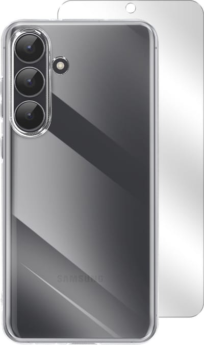 Mayaxess, Hoesje Geschikt voor Samsung Galaxy S25 FE met Gehard Glas Schermbeschermer, Transparant