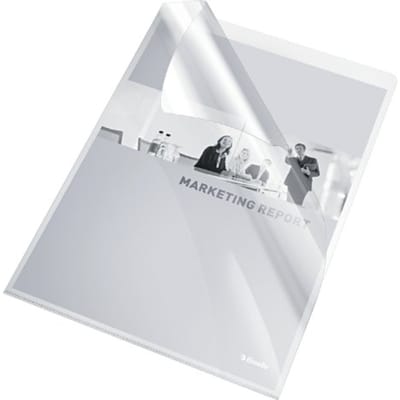 Insteekmap l-model esselte standaard copy safe 0.11mm pp a4 transparant 10 stuks