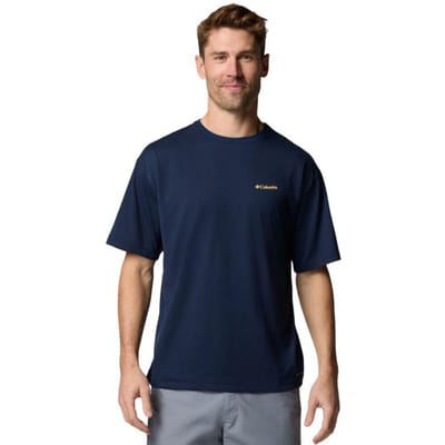 Columbia Heren Cedar Trail rug T-shirt met opdruk (Marineblauw)
