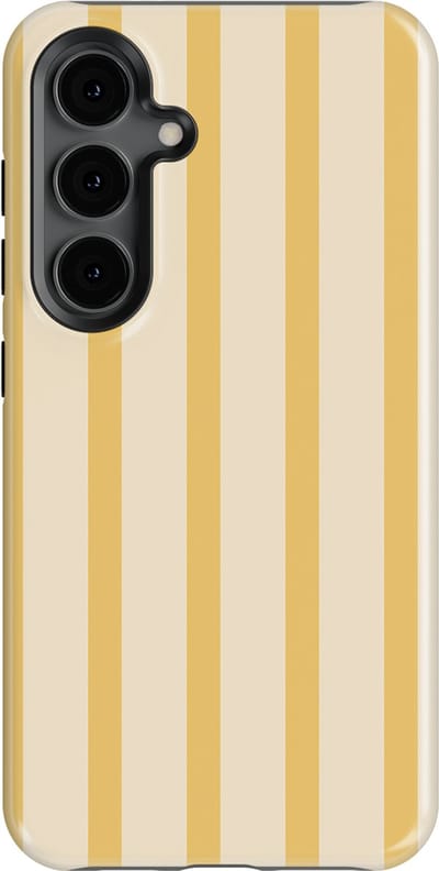 DripCase Gestreept Hoesje Samsung Galaxy S24 | Backcover met Mag | Stripes Motief | Trendy Case Samsung Galaxy S24 met Strepen Vanilla Drop