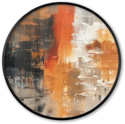 Poster in lijst Rond - Fotolijst 60x60 cm - Posters - Verf - Patroon - Modern - Kunst - Ronde posterlijst zwart - Decoratie - Wanddecoratie woonkamer - Muurdecoratie slaapkamer