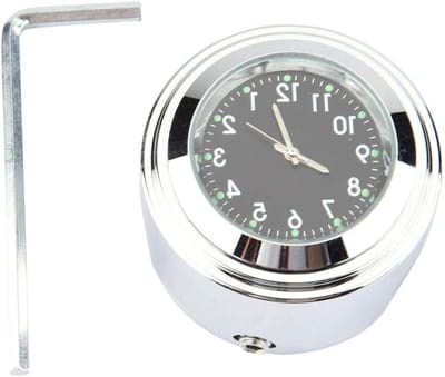 Motorfiets Stuurhorloge, Universele Bevestiging voor 7/8" en 1" Stuur, Precisie Tijdsaanduiding en Stijlvol Ontwerp