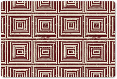 Placemats 45x30 cm - Placemat kunststof - 1 stuk - Geometrisch - Patroon - Rood - Borden onderleggers - Decoratie voor op tafel - Keuken tafeldecoratie accessoires - Vinyl onderlegger - Tafelversiering