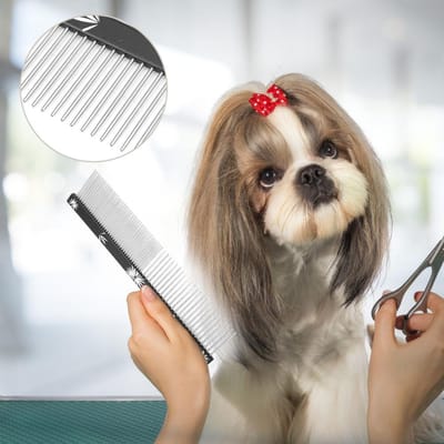 3 Kleuren Huisdier Haar Trimmer Kam Hond Kat Haar Kam Antistatische Kam Rechte Rij zwart
