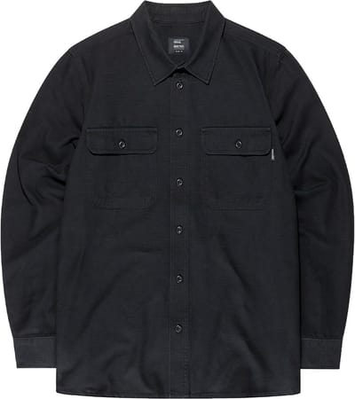 Vintage Industries Baron Shirt Longsleeve zwart S Katoen Heren - Basics