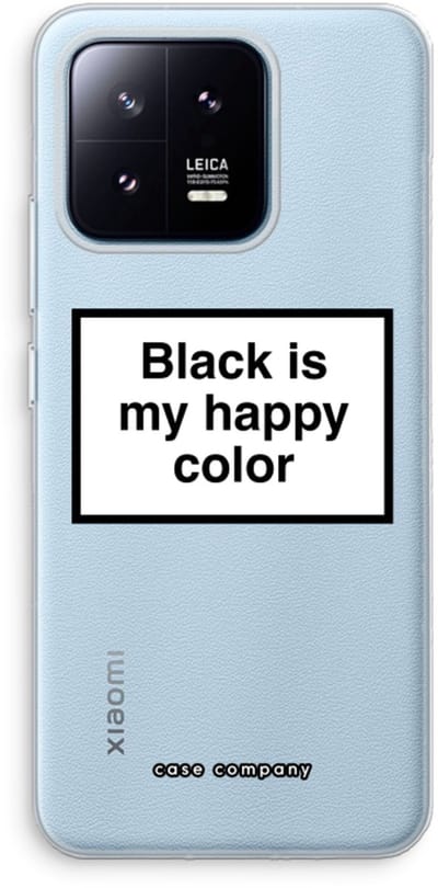 Case Company® - Hoesje geschikt voor Xiaomi 13 Pro hoesje - Black is my happy color - Soft Cover Telefoonhoesje - Bescherming aan alle Kanten en Schermrand