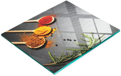 Decoratieve glazen snijplank voor kruiden en steen, 60x52 cm