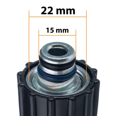 Rosfix Hogedrukslang Click Connect - 15 m M22x1,5 - 200 bar 60°C Nylon Omslag - Geschikt voor Parkside