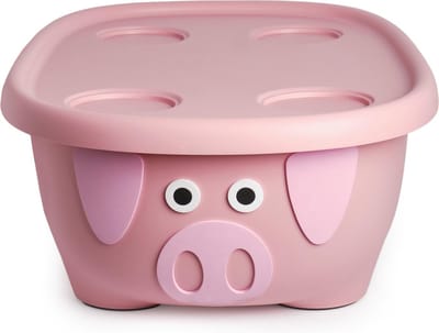 Prince Lionheart Tubimal® Met Hangmat |Baby & Peuter Badje| Opbergruimte Met Deksel | Stapelbaar | Herbruikbaar - Roze Varken