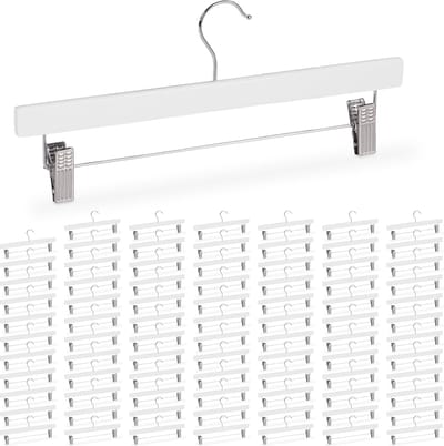 84x broekhangers met knijpers - kleerhangers met klemmen - broekenklem - wit