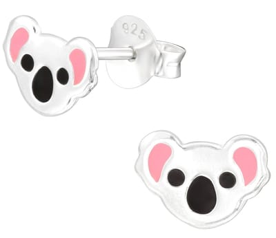 Joy|S - Zilveren koala oorbellen - 8 x 5 mm